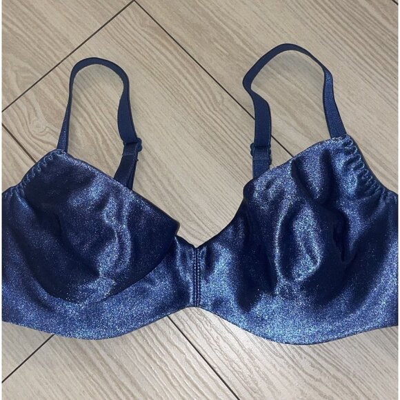 Vintage Maidenform French Demi 3687 Satin Soft Cup Underwire Womens 34C Blue - Picture 3 of 6